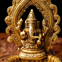 ガネーシャのオイルランプ 重厚なブラス製 高さ20.5cm - サブ2