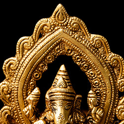 ガネーシャのオイルランプ 重厚なブラス製 高さ20.5cm - サブ4