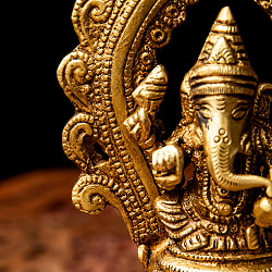 ガネーシャのオイルランプ 重厚なブラス製 高さ20.5cm - サブ5