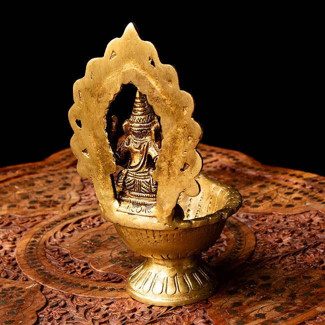 ガネーシャのオイルランプ 重厚なブラス製 高さ20.5cm 8 - 背面を見てみました。