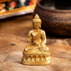 [大感謝祭セール]ブッダ坐像 重厚なブラス製 8.5cm
