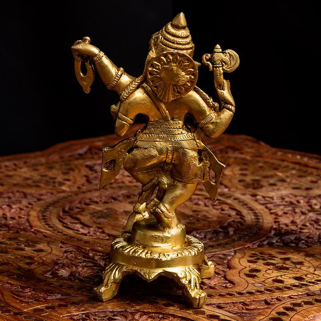 ブラス製 ダンシングガネーシャ 19cm 11 - 背面の様子です。