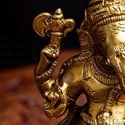 ブラス製 ダンシングガネーシャ 19cm - サブ4
