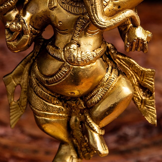 ブラス製 ダンシングガネーシャ 19cm 6 - 躍動感がありますね。