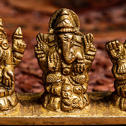 ブラス製 ガネーシャ・ラクシュミ・サラスヴァティ 5.5cm - サブ2