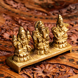ブラス製 ガネーシャ・ラクシュミ・サラスヴァティ 5.5cm - サブ5