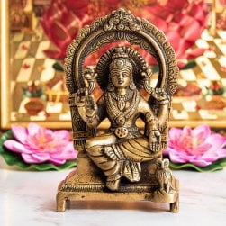 ブラス製 ラクシュミー像(高さ:約18cm)(TI-RSDL-1829)