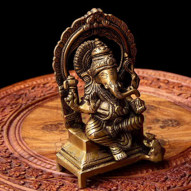 ブラス製 ガネーシャ 18cm 10 - 角度を変えてみてみました。