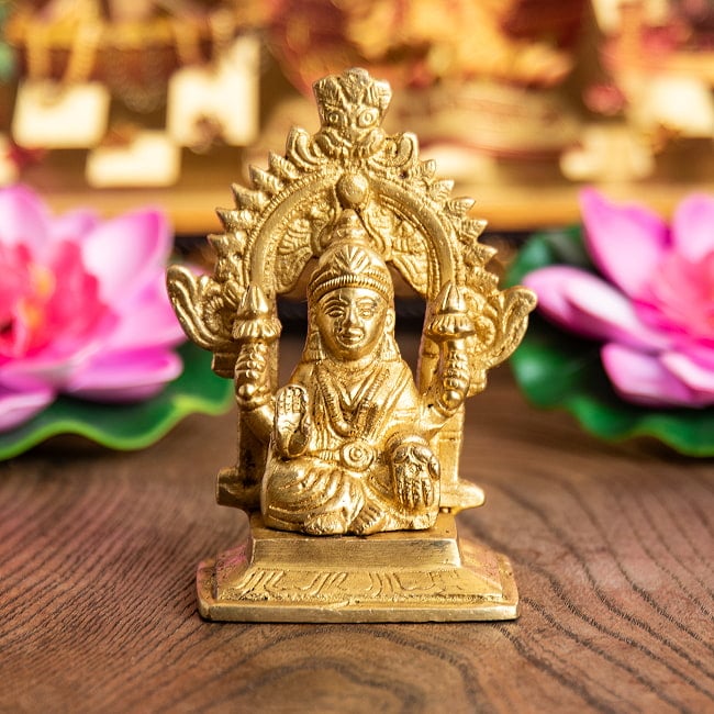 ラクシュミ 9cmの写真ラクシュミ,神様像,ブラス像,ヒンドゥー教,幸運,金運