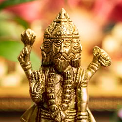 ブラフマー 立像 重厚なブラス製 高さ:14.5cm程度 - サブ2