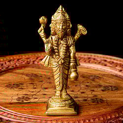 ブラフマー 立像 重厚なブラス製 高さ:14.5cm程度 - サブ3