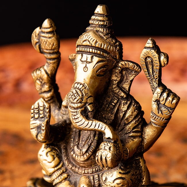 ガネーシャ のオイルランプ 10cm 6 - 側面からの様子です。