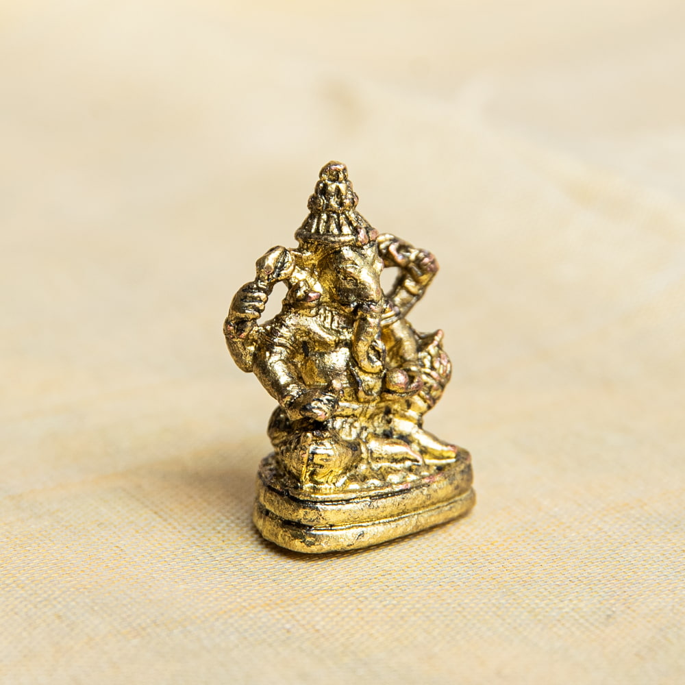 神様像 ブラス像 ヒンドゥー教 神像 ガネーシャ 坐像 ゆったり座る