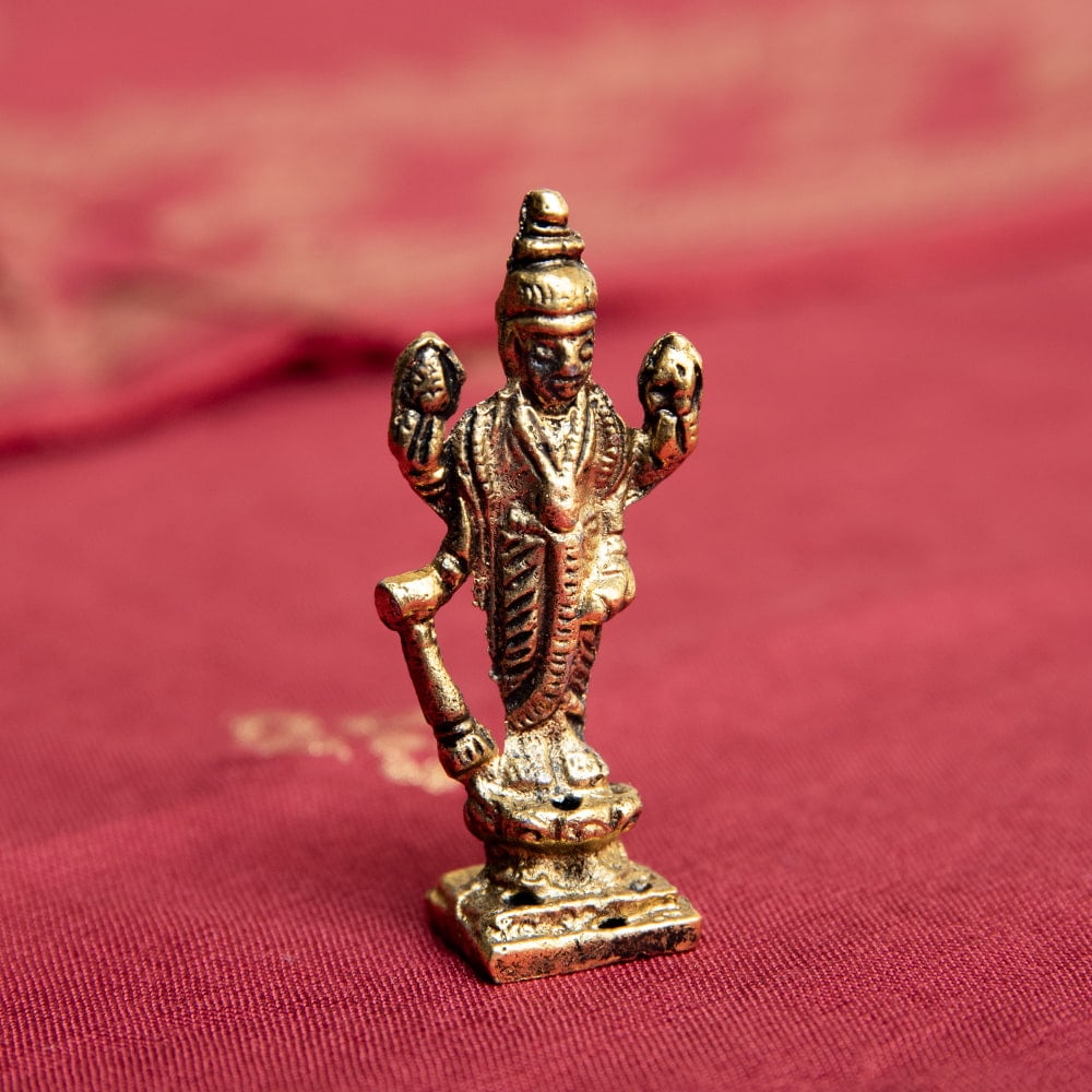 神様像 ブラス像 ヒンドゥー教 神像 ヴィシュヌ 立像 Vishnu ミニ神像