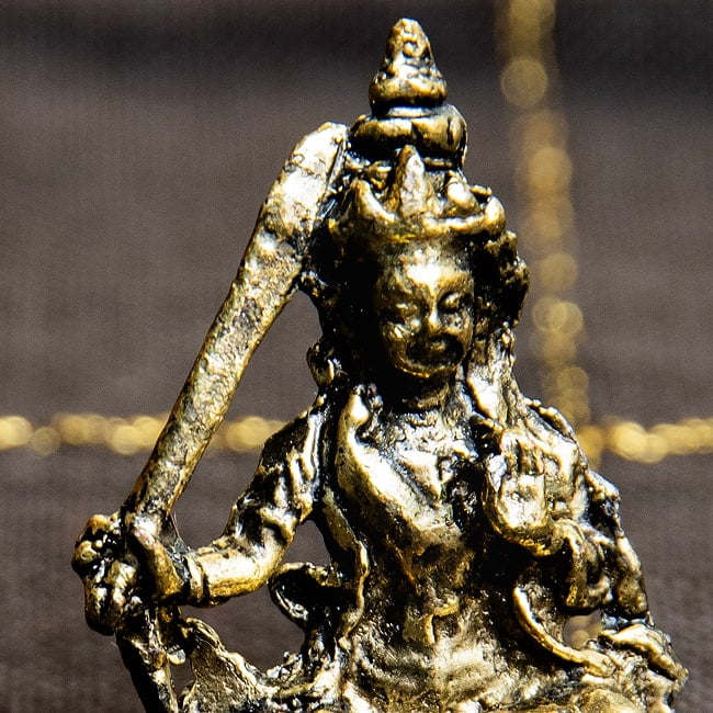 文殊菩薩　マンジュシュリー　仏像　Manjushri　ミニ神像 6 - 智慧の象徴の利剣を振り上げます