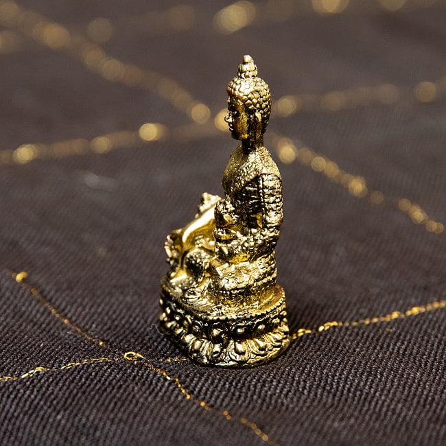 薬師如来　バイシャジヤグル　仏像　坐像　Bhaishajyaguru　ミニ神像 5 - 向かって右側面からの様子