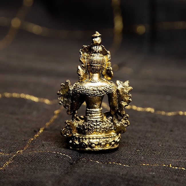 ホワイト・ターラー　白多羅菩薩　ターラー　坐像　White Tara　ミニ神像 4 - 像背面の様子