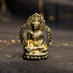 薬師如来　二重円光付き　バイシャジヤグル　仏像　坐像　Bhaishajyaguru　ミニ神像 - サブ2