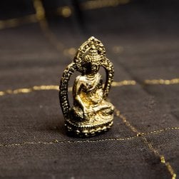 薬師如来 二重円光付き バイシャジヤグル 仏像 坐像 Bhaishajyaguru ミニ神像