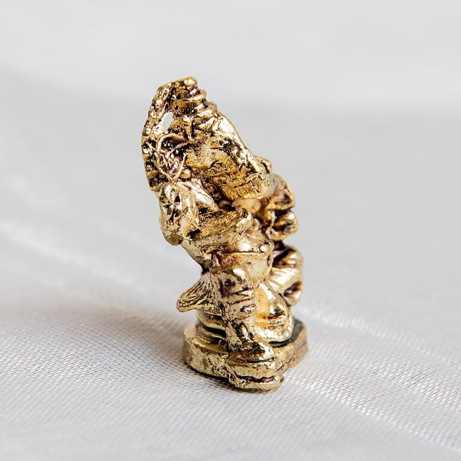 ガネーシャ　坐像　円光付き　Ganesha　ミニ神像 3 - 向かって左側面からの様子