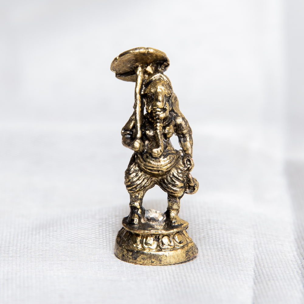 神様像 ブラス像 ヒンドゥー教 神像 傘をさす ガネーシャ 立像 Ganesha