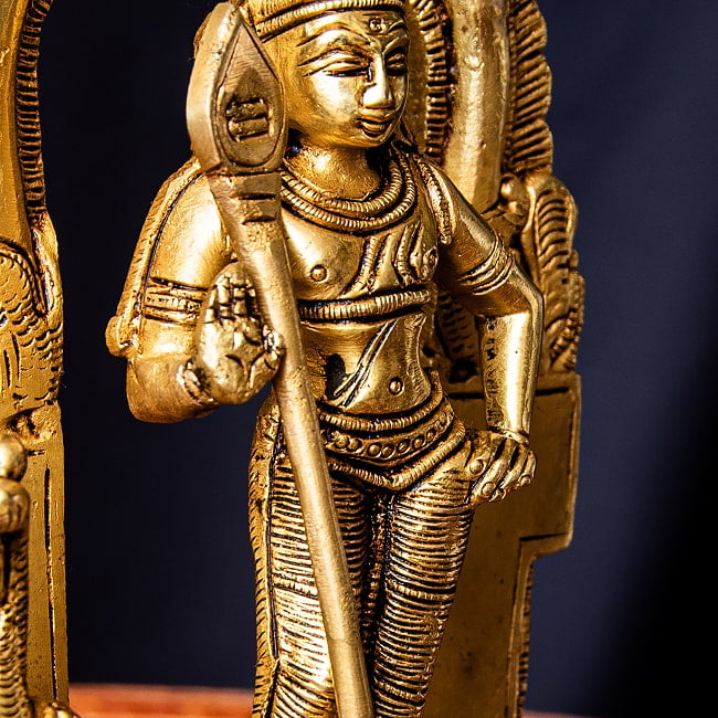 ムルガン カルティケーヤ スカンダ 軍神 Murugan / Kartik ブラス製 高さ:約18cm 10 - しなやかな体つきです