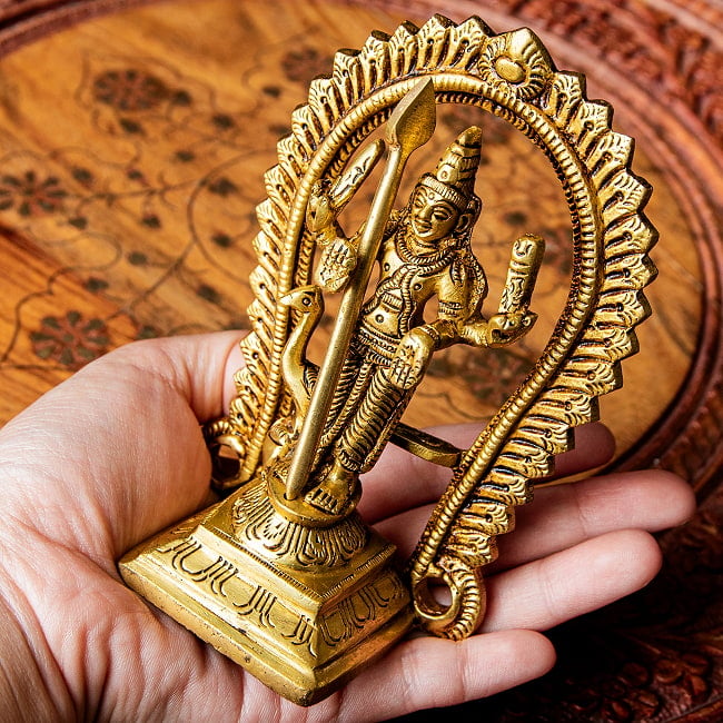 ムルガン　カルティケーヤ　スカンダ　軍神　Murugan / Kartik　高さ：約12cm 12 - 手に取るとこれくらいの大きさです。