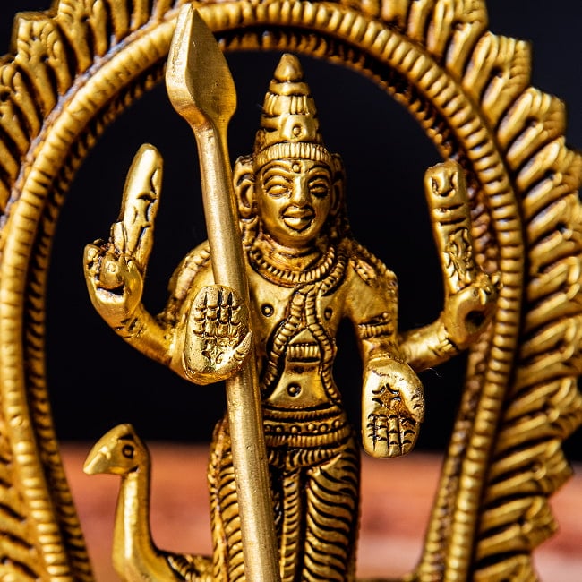 ムルガン　カルティケーヤ　スカンダ　軍神　Murugan / Kartik　高さ：約12cm 4 - ヴェルという槍を持っています