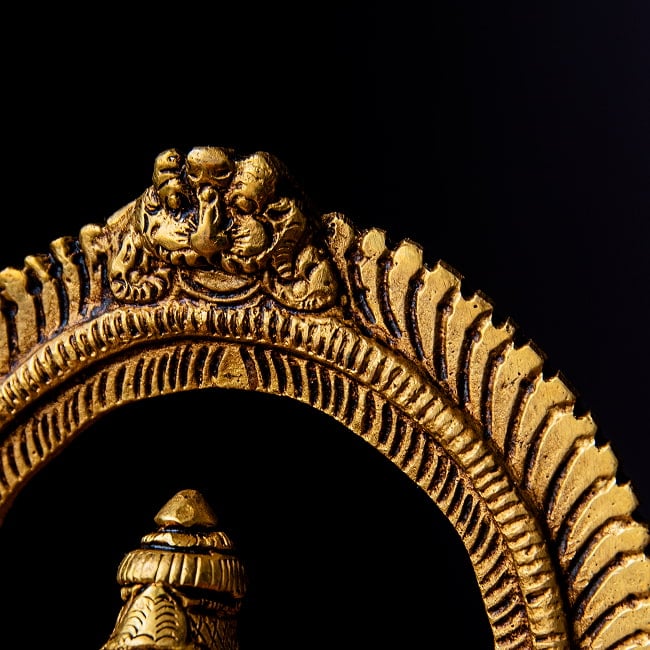 アイヤッパン　/アイヤナール　南インドで信仰される純潔の神　Ayyappan　高さ：約14.5cm 8 - 緻密に造られた光背