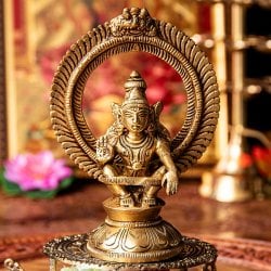 アイヤッパン　/アイヤナール　南インドで信仰される純潔の神　Ayyappan　高さ：約14.5cmの画像