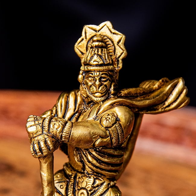 バーフバリ・ハヌマーン　金剛力のハヌマーン　ハヌマン　Bahubali Hanuman立像　高さ：約10.5cm 2 - 顔の拡大写真です