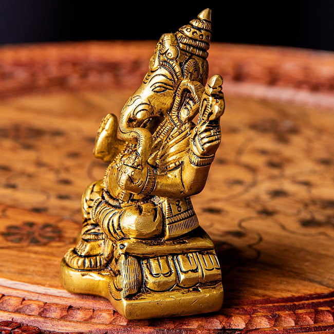 ガネーシャ　座りガネーシャ像　Ganesha　なめらかな美しい仕上げ　高さ：約8cm 8 - 側面の様子