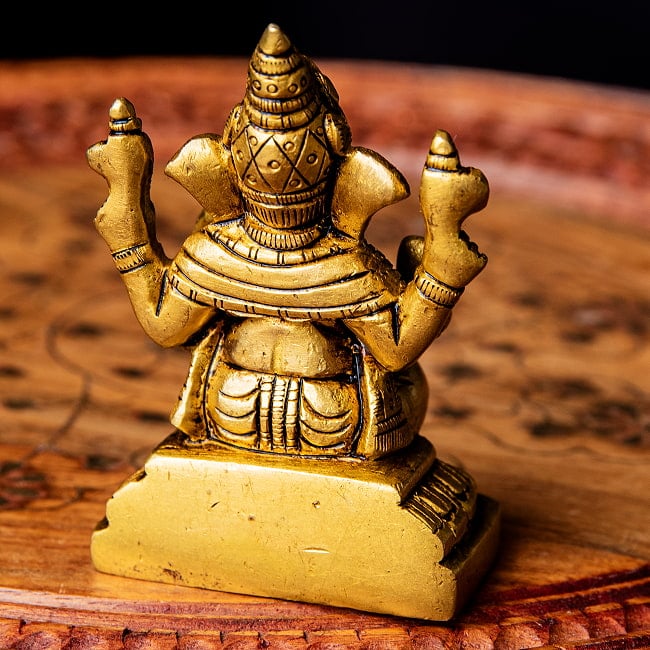 ガネーシャ　座りガネーシャ像　Ganesha　なめらかな美しい仕上げ　高さ：約8cm 9 - 背面の様子