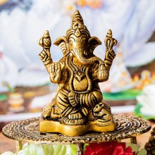 ガネーシャ 座りガネーシャ像 Ganesha なめらかな美しい仕上げ 高さ:約8cm