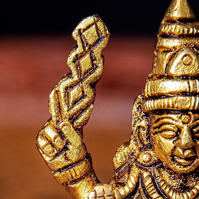 ムルガン 小サイズ カルティケーヤ スカンダ 軍神 Murugan / Kartik ブラス製 高さ:約7cm 6 - ヴェルを外したところ。武器を持っています