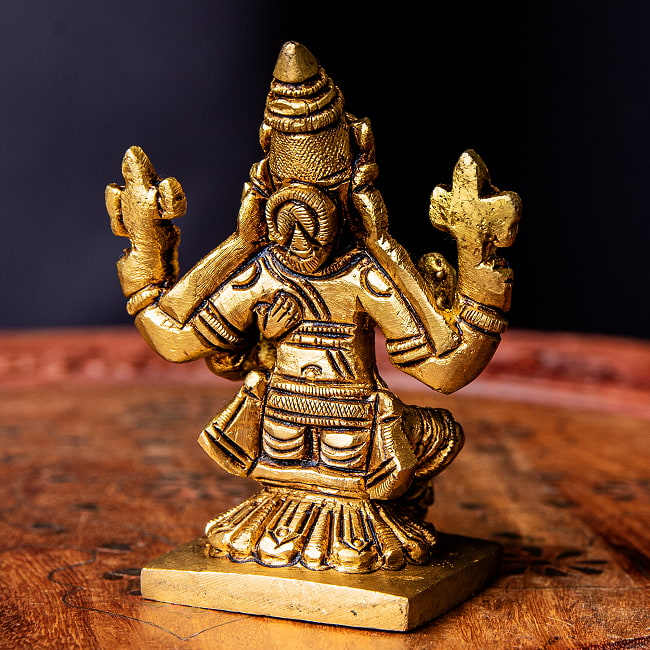 ヴァラ-ハ・ラクシュミー ヴィシュヌ神の化身 Varah Lakshmi ブラス製 高さ:約7.8cm 10 - 背面の様子