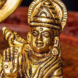 アナンタ竜の上で横たわる ヴィシュヌ ラクシュミー Vishnu Lakshmi ブラス製 高さ:約10cm - サブ3