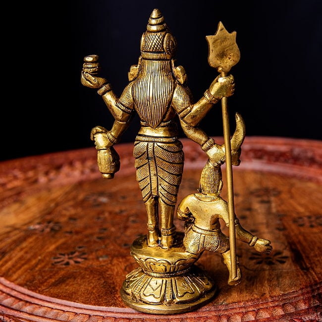 カーリー / マルサ・ナラヤニ　女神　立像　Kali　Mhalsa　Narayani　 ブラス製　高さ：約14cm 11 - 像背面の様子です。
