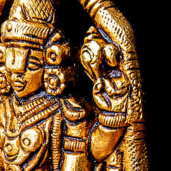 バラジ / ヴェンカテーシュヴァラ ヴィシュヌ神 立像 Balaji /Venkateshvara Vishnu ブラス製 高さ:約10.5cm - サブ3