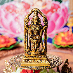 バラジ / ヴェンカテーシュヴァラ ヴィシュヌ神 立像 Balaji /Venkateshvara Vishnu ブラス製 高さ:約10.5cmの画像