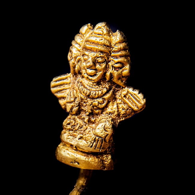 世界創造のヴィシュヌとブラフマー アナンタ竜 ハリ シヴァリンガ Shesha Naga Vishnu ブラス製 高さ:約8cm 4 - ブラフマー神の拡大写真です