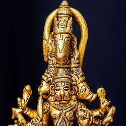 パンチャムキ・ハヌマーン 五面ハヌマーン ハヌマン 立像 Panchamukhi Hanuman ブラス製 高さ:約13cm - サブ2