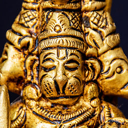 パンチャムキ・ハヌマーン 五面ハヌマーン ハヌマン 立像 Panchamukhi Hanuman ブラス製 高さ:約13cm - サブ3