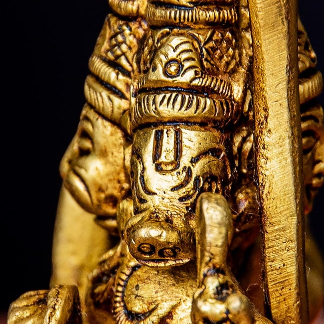 パンチャムキ・ハヌマーン 五面ハヌマーン ハヌマン 立像 Panchamukhi Hanuman ブラス製 高さ:約13cm 6 - ヴァラーハの顔