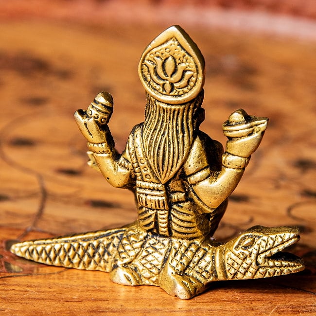 ガンガー　ガンジス河の女神　Ganga ブラス製　高さ：約5.5cm 7 - 像背面の様子