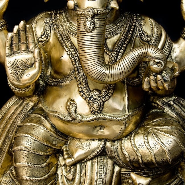 金運と幸運の神様 ガネーシャ像 [特大サイズ・約85cm] 3 - 拡大写真です
