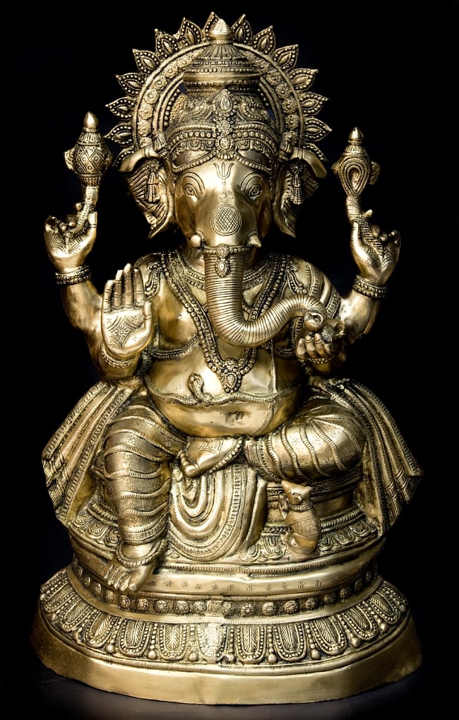 金運と幸運の神様 ガネーシャ像 [特大サイズ・約85cm]の写真1枚目です。美しい顔立ちの最高級ガネーシャ像ですガネーシャ像,ガネーシャ,神様像
