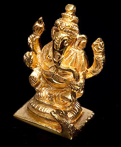 輝くゴールデンガネーシャ像【5.6cm】 - サブ3