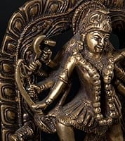 シヴァ神の腹の上で踊るカーリー[16cm]の商品写真