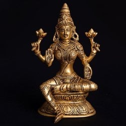 ブラス製 ラクシュミー像(高さ:約20.5cm)(TI-RSDL-955)